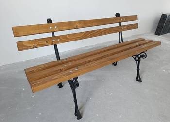 Ławka ogrodowa parkowa świerk żeliwne nogi LukWood