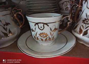 Filiżanka  Carl Tielsch. C.T. Z talerzykiem deserowym Syg. 1909-34 r.