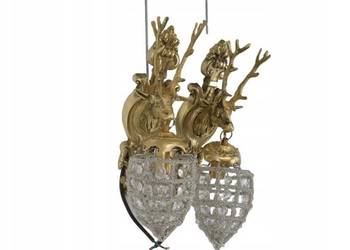 Dwa Mysliwskie Kinkiety Ścienne - Lampy Ścienne - Myśliwskie JELENIE Złote