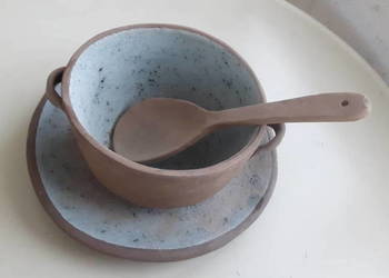 Zestaw ceramiczny ręcznie wykonany.