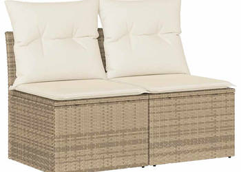 4-cz. sofa ogrodowa z poduszkami beżowy rattan PE i akacja WM-3325244