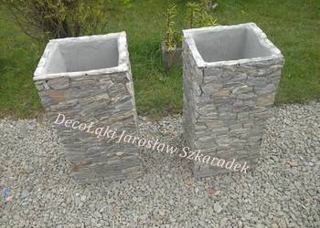 NR.4 Donica kolumna kwadrat z kamienia naturalnego