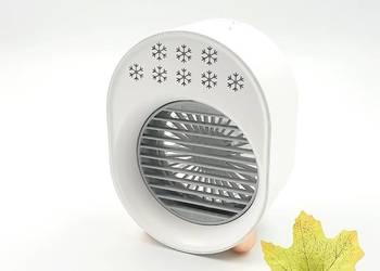 Wentylator przenośny nawilżacz USB led cichy biał.