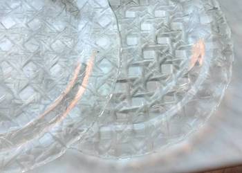 Zestaw 3 talerzy kratka, plecionka PRL