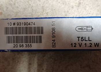 Żarówka T5LL 12V 1.2W GM93190474 zegary liczniki