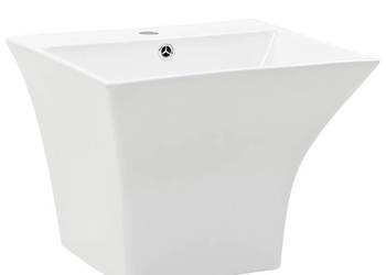 vidaXL Umywalka ścienna, ceramiczna, biała(SKU:143019)