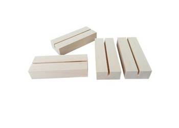 Drewniana podstawka pod plexi i sklejkę 15x4x3 cm | Stojak na menu, cennik,