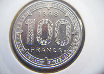 Stare monety 100 frank 1968 Afryka Równikowa
