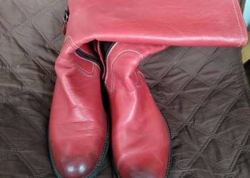 Czerwone kozaczki skórzane rozm 40