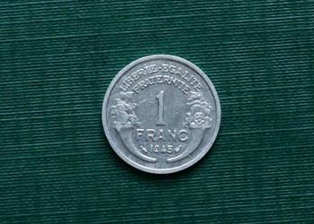 FRANCJA - 1 frank, 1945r Bez znaku menniczego