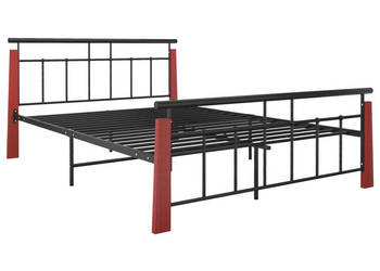 Łóżko Czarne Metalowe Rama Łóżka Metalowa Ze Stelażem 140x200 cm WM-324893