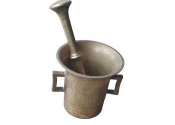 Stary mosiężny moździerz kuchenny sygnowany lata 50 unikat zabytek antyk