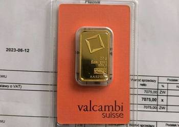 Sztabka złota 20 gramów