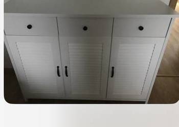 Meble Orient - stolik i komoda/szafka - białe, styl prowansalski rustyklany