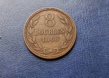 Stare monety 8 doubles 1868 Guernsey