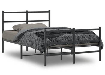 Łóżko Metalowe Czarne Rama Łóżka Ze Stelażem 120x200cm WM-355381