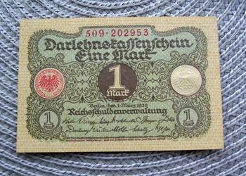 Banknot zastępczy 1 Marka 1920r - 4 szt - Bilet na kawe