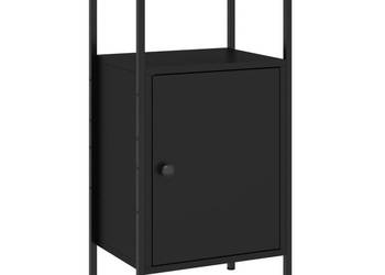 Szafka nocna czarna 41x31x80 cm materiał drewnopochodny WM-825923