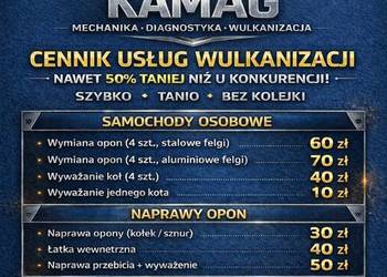 Wulkanizacja – wymiana opon – wyważanie kół