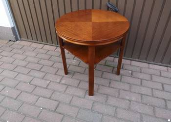 Stolik, Ława ART-DECO Okrągły Orzech Stary Antyk Po Renowacji Okazja.