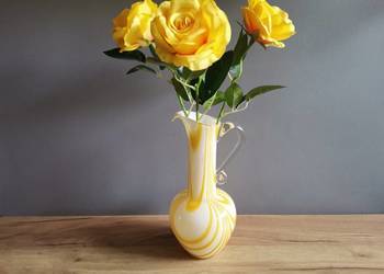 Stary duży kolorowy dzbanek Tarnowiec Ludwik Fiedorowicz, PRL