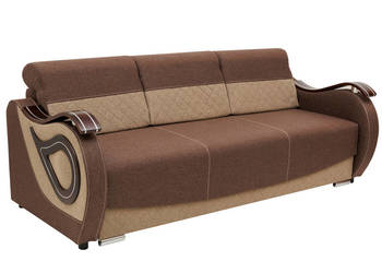 Kanapa Tapicerowana Brązowa z Bokami KAROL 2