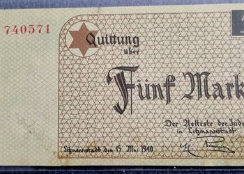 Banknoty Getta 5 Marek x 2 sztuki UNC i 2