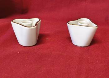 Świeczniki porcelanowe Bavaria – para – vintage – złocenia