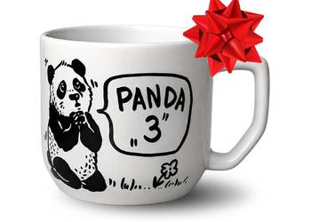 Kubek Ceramiczny Ręcznie Malowany PANDA 300ml Prezent Dzień Nauczyciela