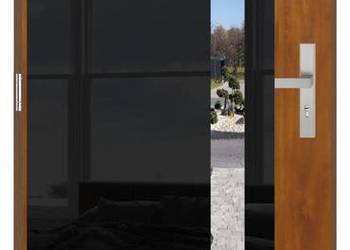 Drzwi wejściowe 72mm SI-CP GLASS XL PREMIUM lustro weneckie ZŁOTY DĄB 90 L
