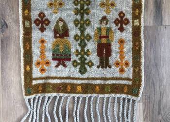 Wełniany kilim "Ona i On" Cepelia lata 70 XX w. Vintage PRL