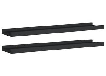 Półki ścienne na zdjęcia 2 szt. czarne 60x9x3 cm MDF WM-323932