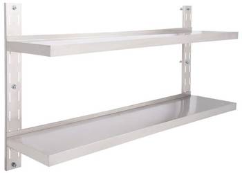 vidaXL 2-poziomowa półka wisząca, stal nierdzewna, 150 x 30 cm(SKU:51049)