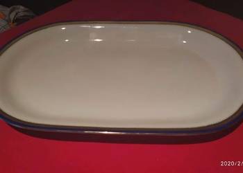 Wielka patera kobalt złoto ecru porcelana Niemcy Wielka patera kobalt złoto ecru porcelana Niemcy