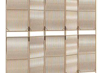 Parawan 5-panelowy beżowy polirattan WM-365399