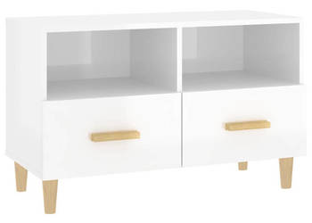 Szafka pod TV biała wysoki połysk 80x36x50 cm WM-812588