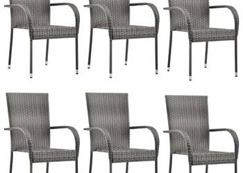 vidaXL Sztaplowane krzesła ogrodowe, 4 szt., szare(SKU:310085）
