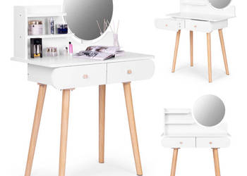 Duża nowoczesna toaletka kosmetyczna lustro półki ModernHome