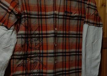 Koszula w kratkę pomarańczowo granatowa haft FISHBONE M 38 wysyłka