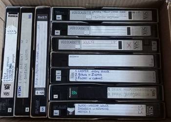 Kasety VHS 10 sztuk z filmami, wideo, Sony, TDK, Panasonic, Sanyo