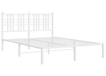 Łóżko Metalowe Białe Rama Łóżka Ze Stelażem Biała 135x190 cm WM-376372