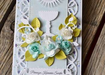 Kartka na Komunię z kielichem format DL Kartka na Komunię z kielichem format DL