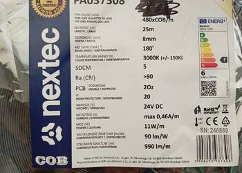 Taśma LED nextec. 24v. 11w/1m. 25 metrów.