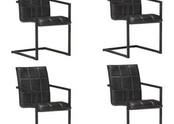 vidaXL Krzesła stołowe, wspornikowe, 4 szt., czarne(SKU:3065691)