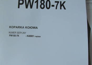 dtr instrukcja obsługi koparka komatsu pw 180-7k i inne