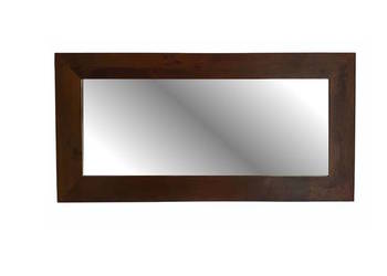 Proste brązowe lustro 180x90 z drewna mango