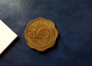 Stare monety 10 cent 1951 Cejlon