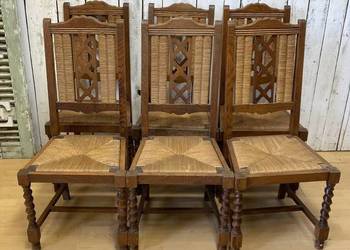 Zestaw 6 krzeseł antycznych w stylu hiszpańskim