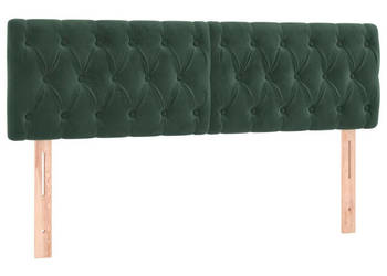 Zagłówek do łóżka z LED ciemnozielony 144x7x78/88 cm aksamit WM-3121999
