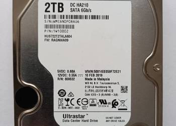 Western Digital 2TB SATA 3,5" DC HA210 7200RPM serwerowy
